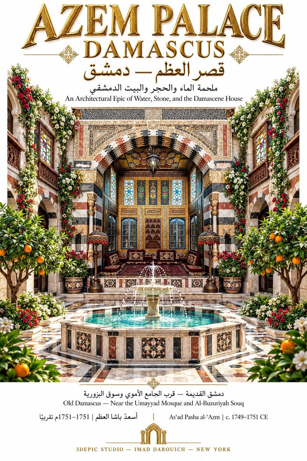 قصر العظم، دمشق: ملحمة الماء والحجر والبيت الدمشقي