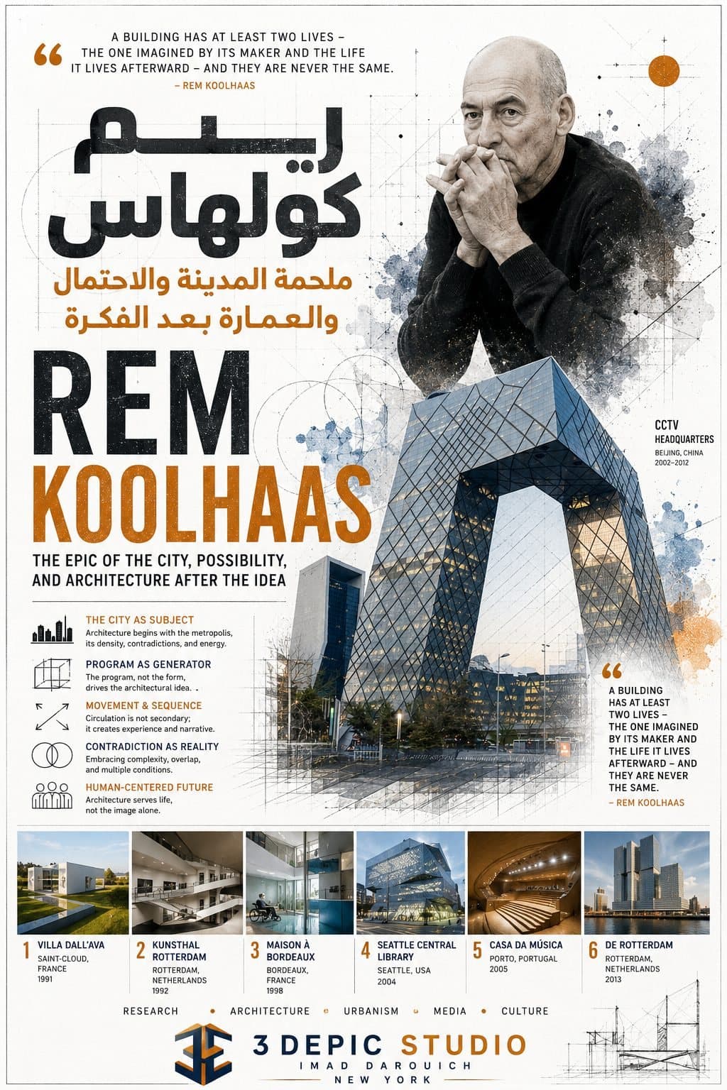 ريم كولهاس: ملحمة المدينة والاحتمال والعمارة بعد الفكرة