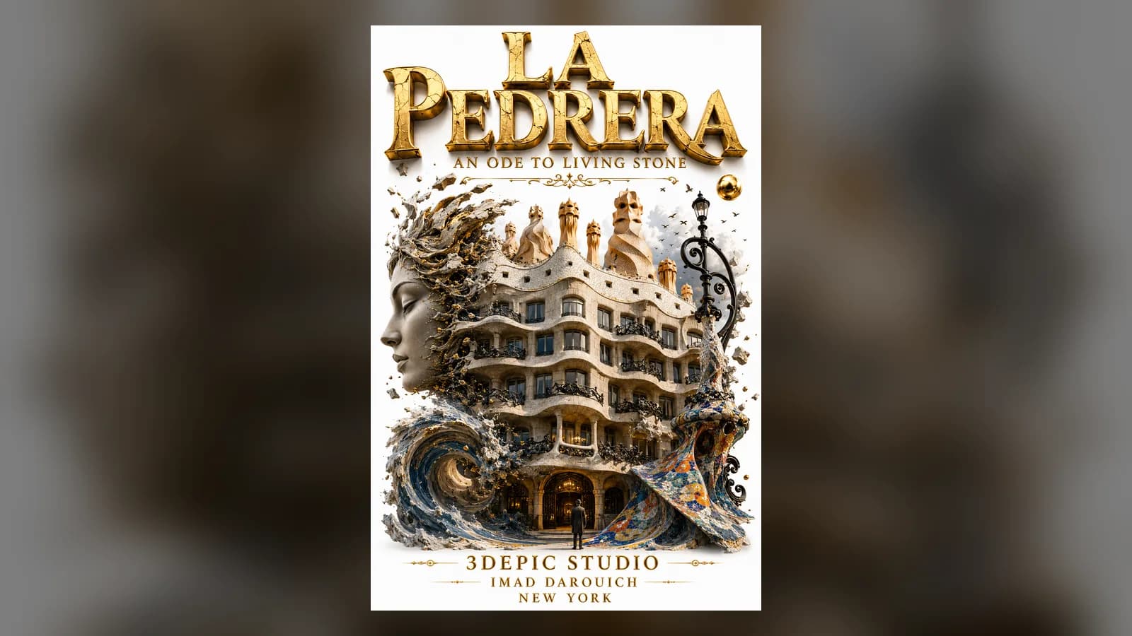 The wave-like stone facade of Gaudí's house in Barcelona, the subject of this La Pedrera poem