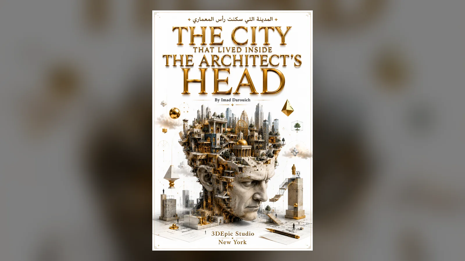 Famous architects gathered inside one man's head, illustrating this poem about an architect's imagination