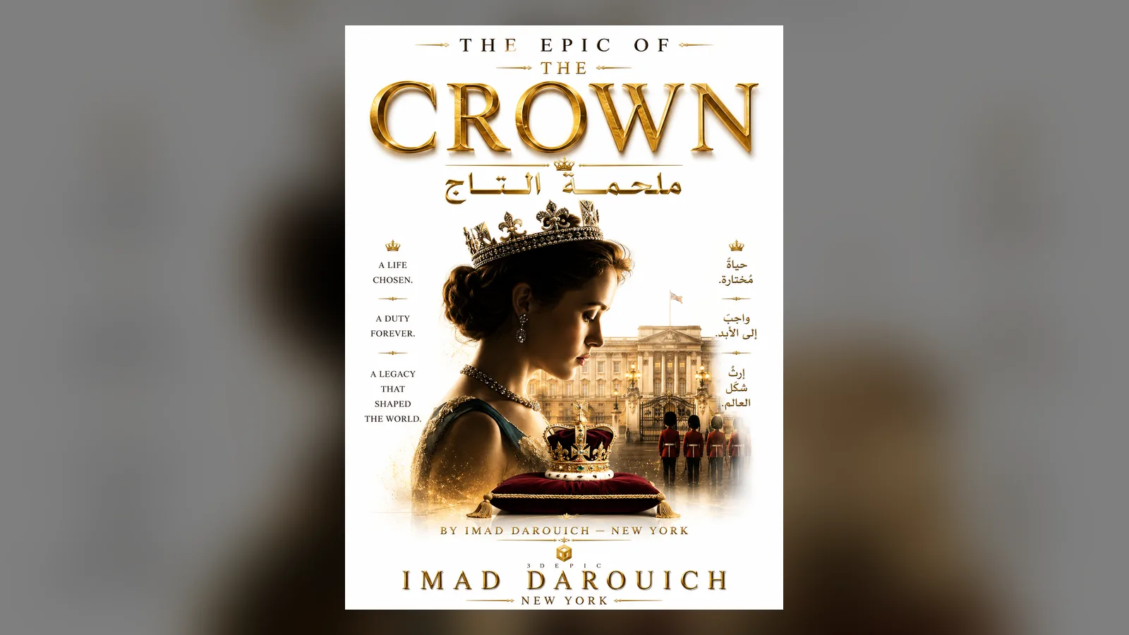 A golden crown resting on a velvet cushion, the image behind this poem about Queen Elizabeth II