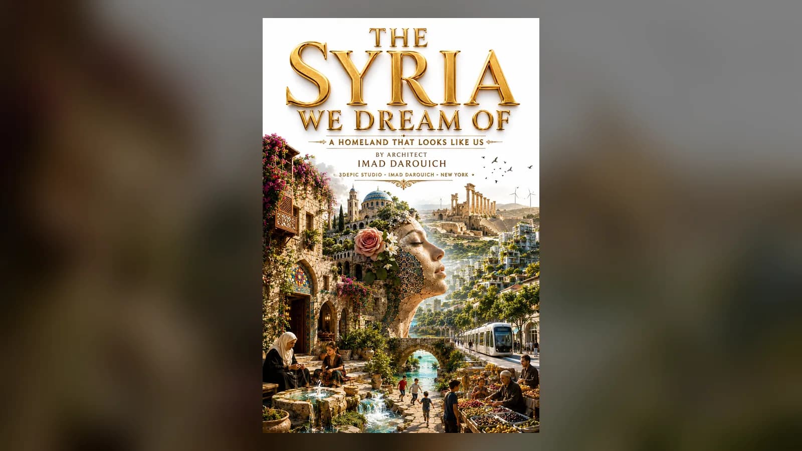 Old stone houses with red tiles and jasmine beside new walkable streets, a picture of Syrian cities of the future